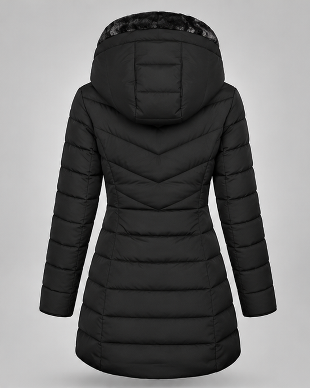 Steppjacke mit Kapuze, Fleecefutter und Reißverschluss vorne