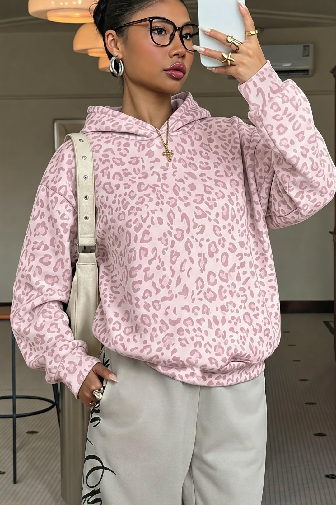 Hoodie mit Leopardenmuster