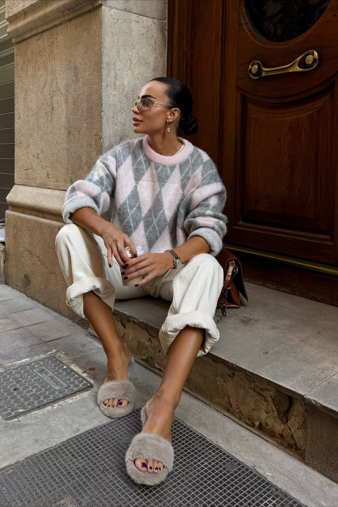 Pullover mit Strickstruktur in Rosa
