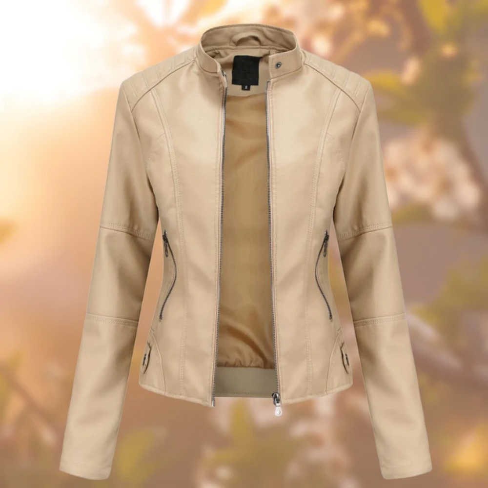 Komfortable Lederjacke mit langen Ärmeln