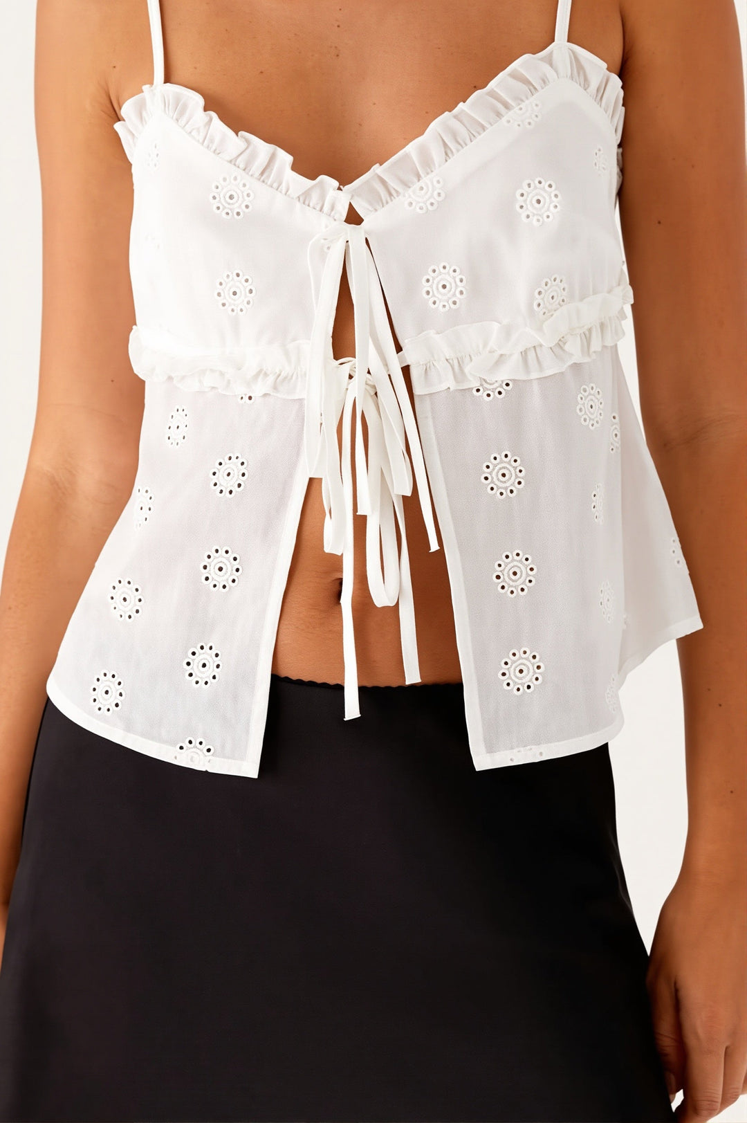 Cami-Top mit Spitze in Weiß – Ausführung 3