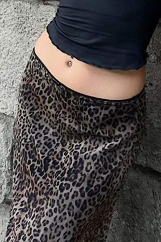 Rock mit Leopardenmuster, Patchwork und Spitze
