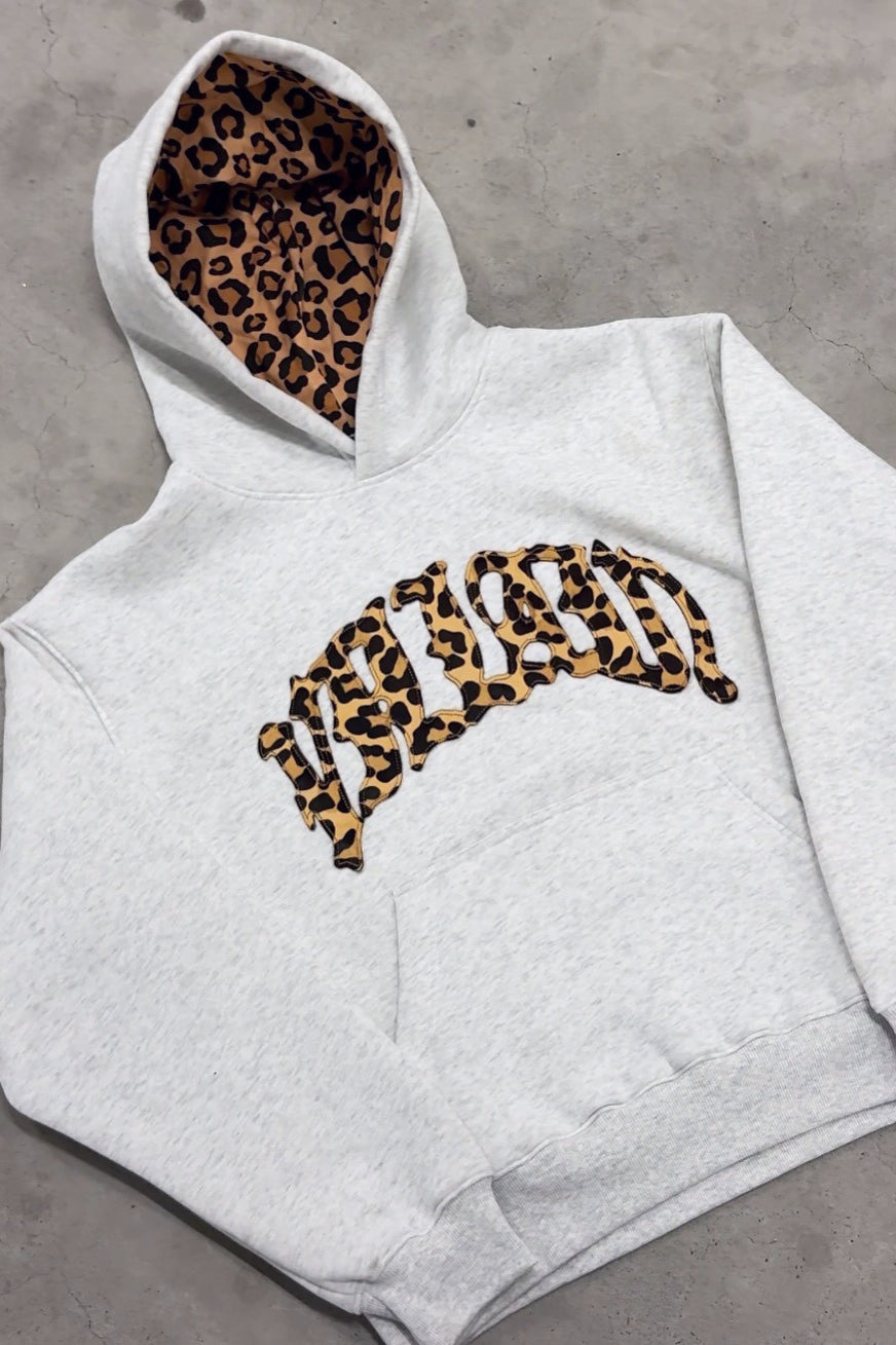 Hoodie mit Leopardenmuster und Patchwork