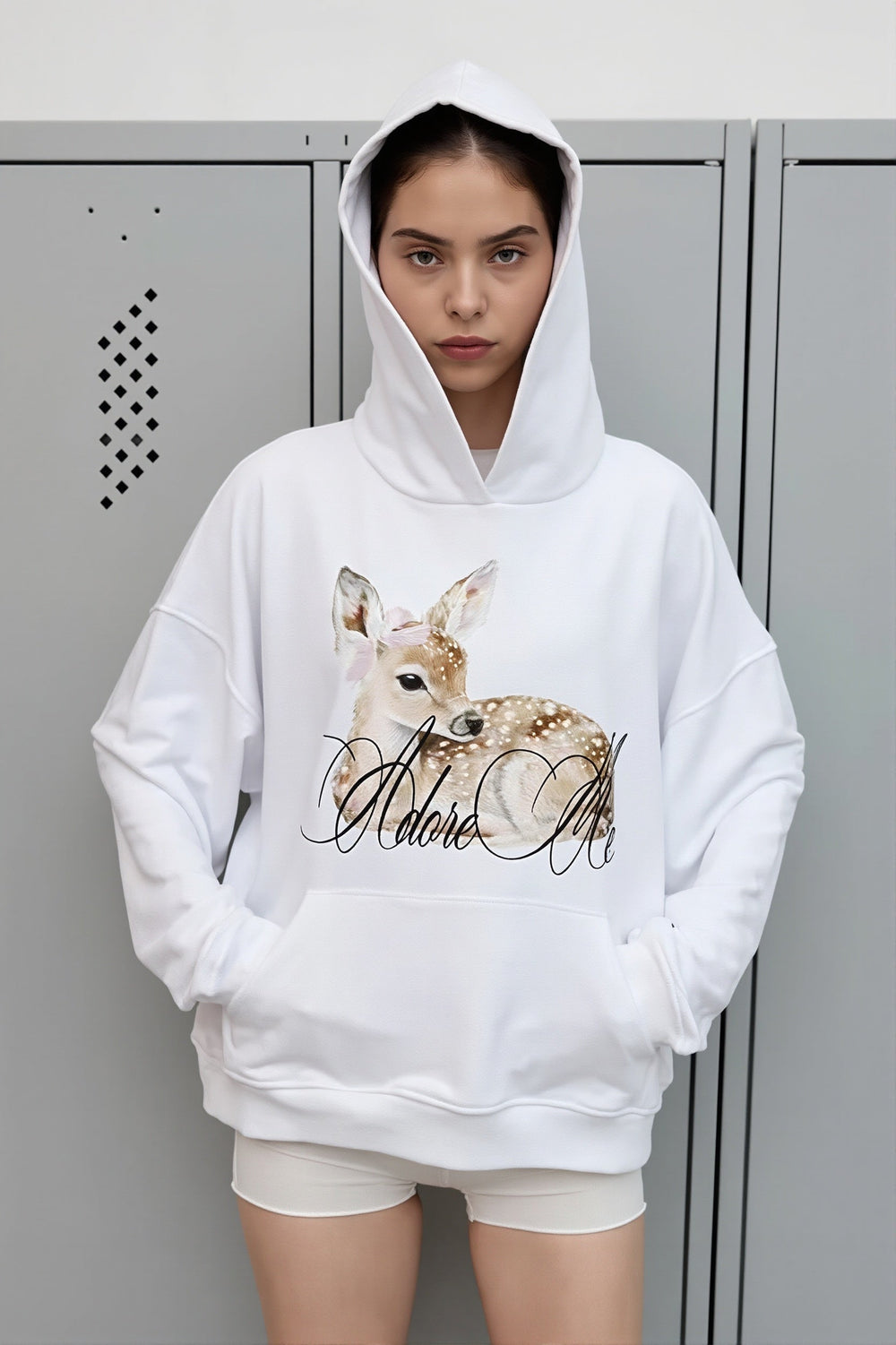 Pullover mit Grafikdruck in Weiß