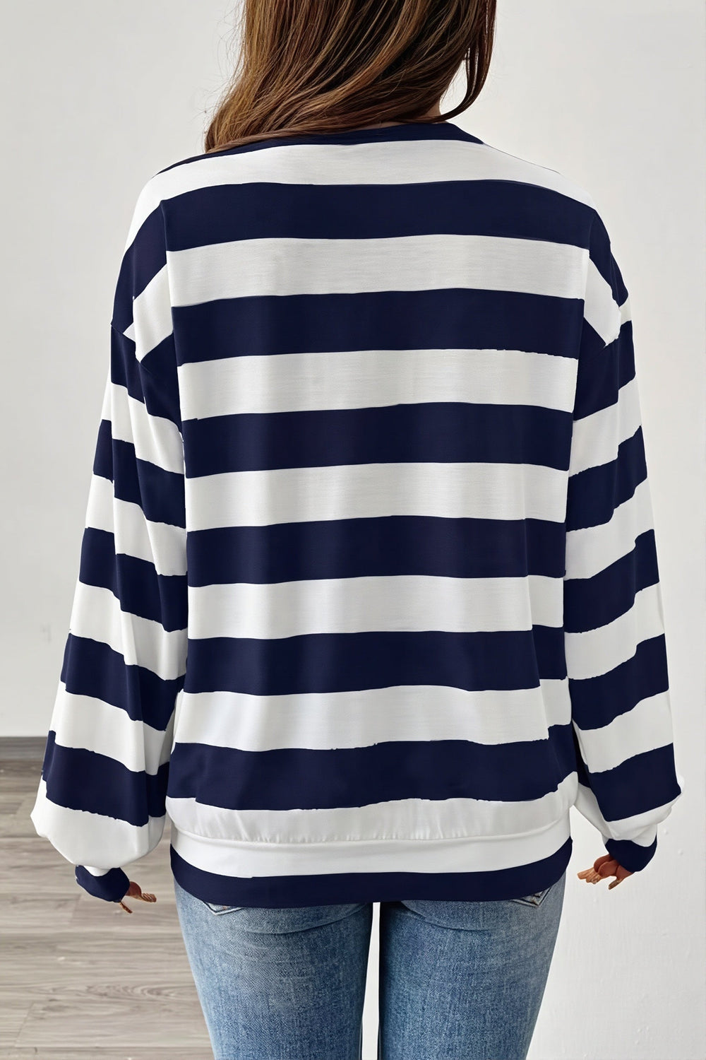 T-Shirt mit langen Ärmeln und Streifenmuster