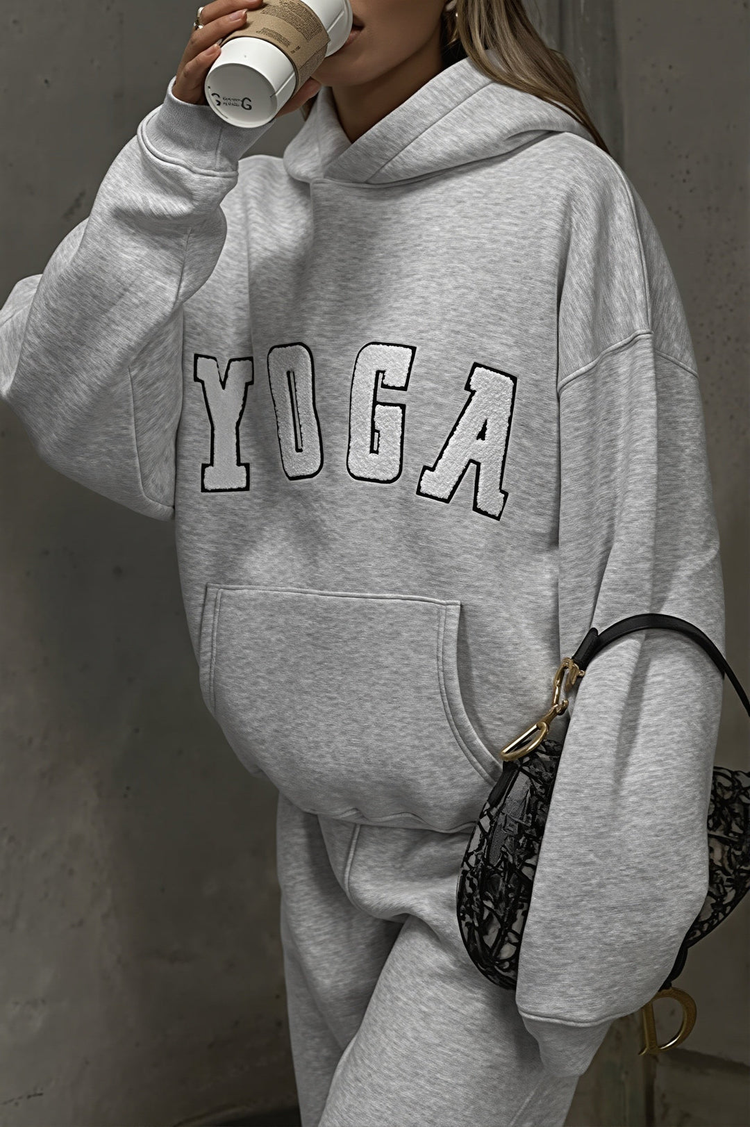 Locker geschnittener Pullover mit Schriftprint und Grafikdruck