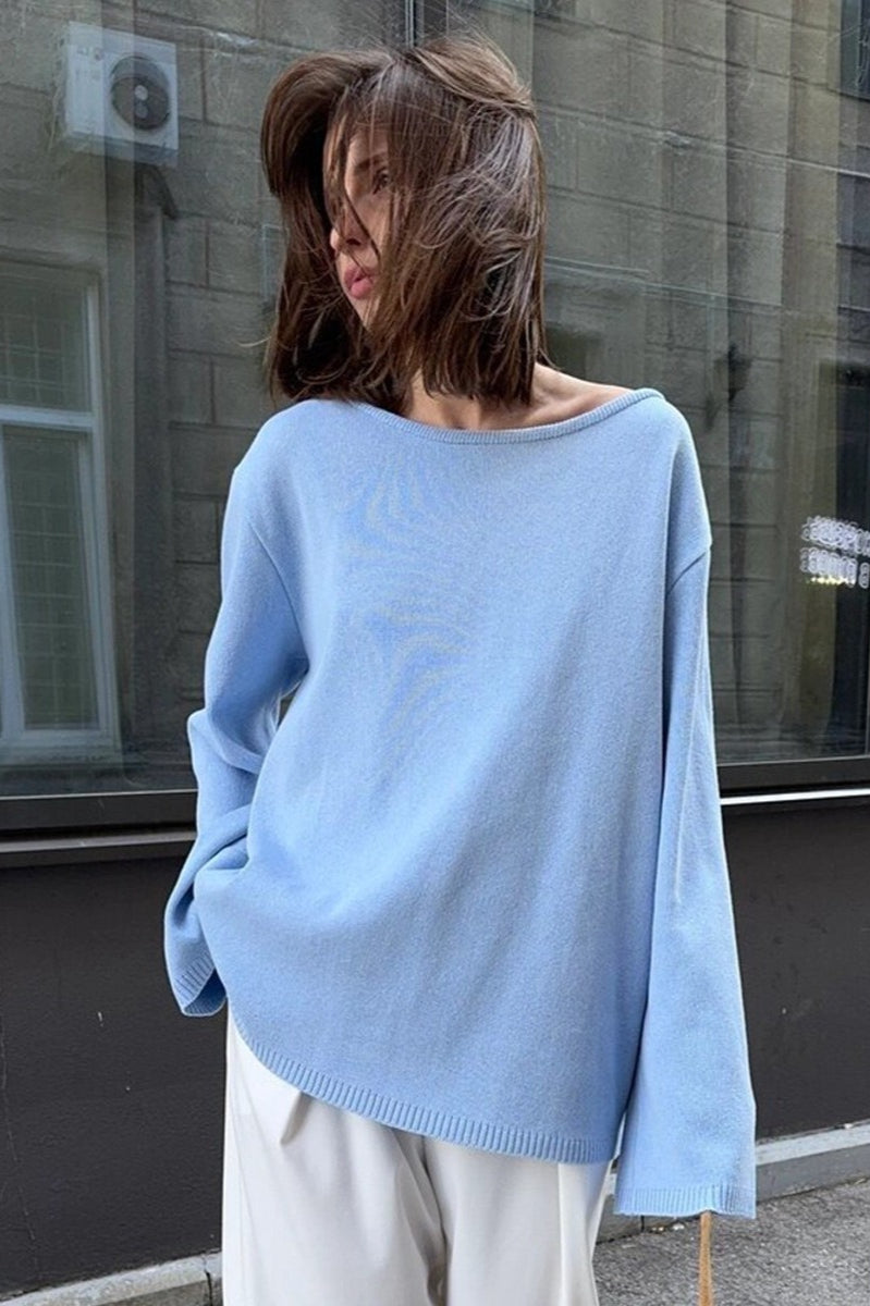 Locker geschnittener Pullover mit Strickstruktur und Baumwolle
