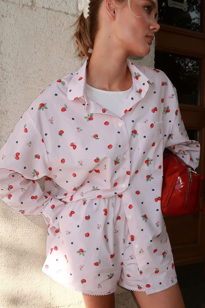 Zweiteiliges Set mit Spitze in Rosa