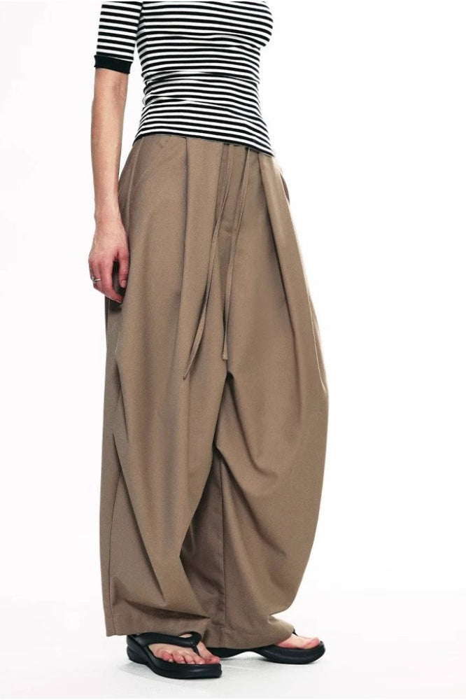 Hose mit weitem Bein in Kaffeebraun