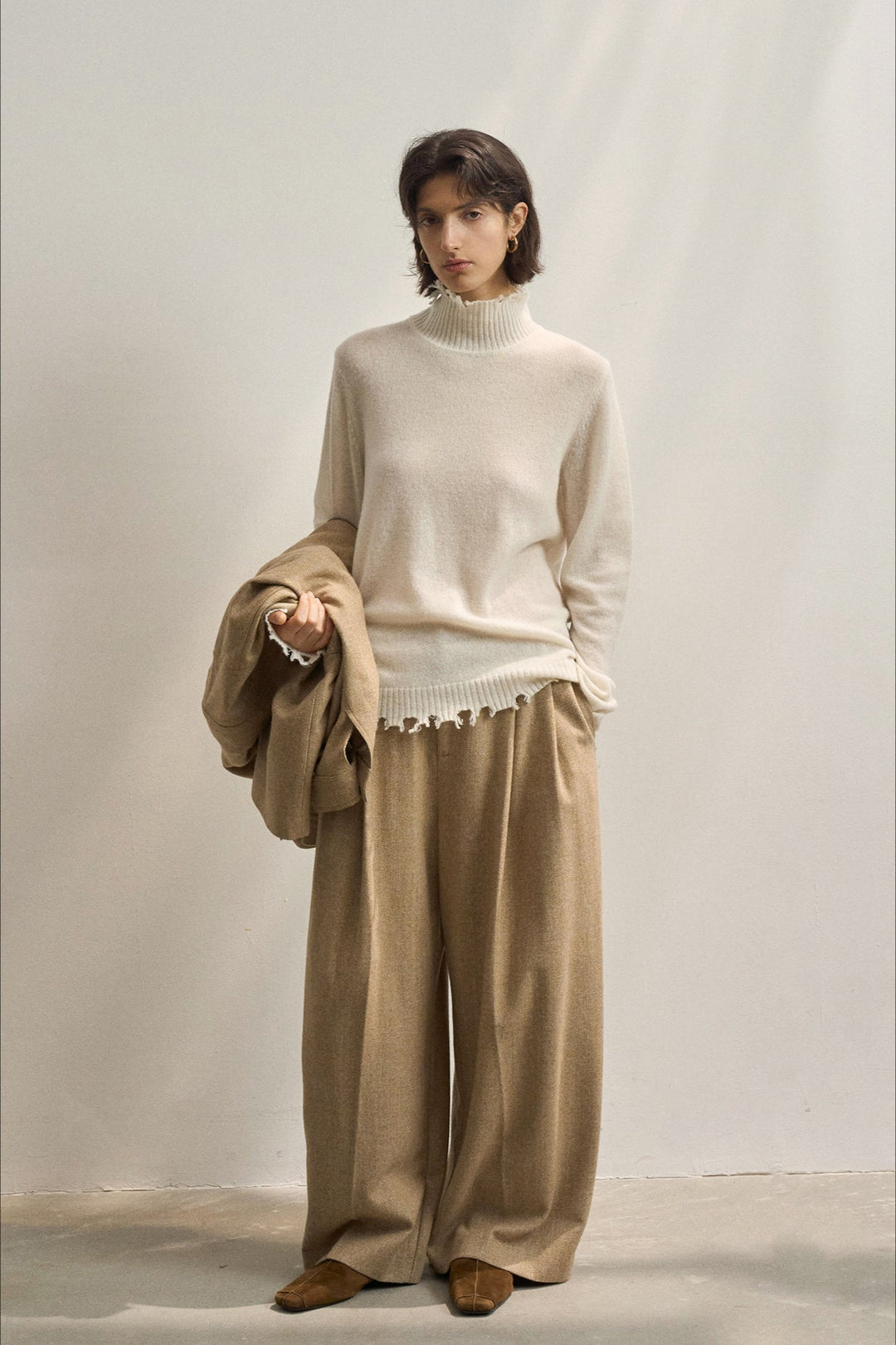 Pullover mit Strickstruktur in Weiß