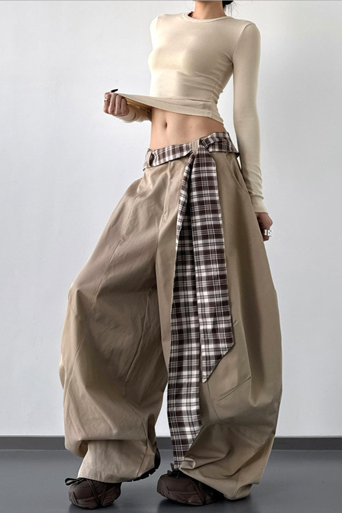 Hose mit weitem Bein in Schwarz