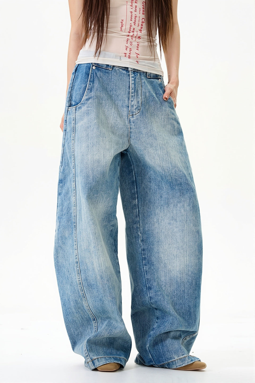 Jeans im Vintage-Stil in Blau