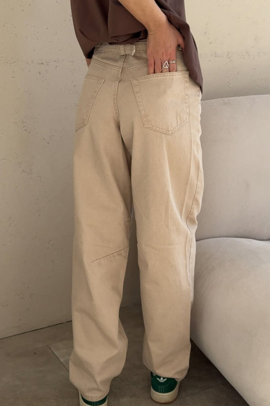 Jeans im Vintage-Stil in Aprikose