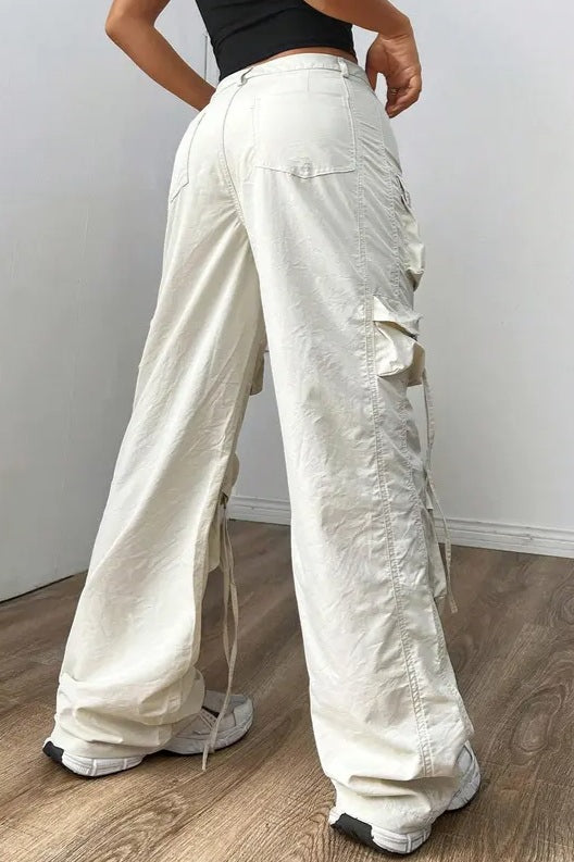 Hose mit weitem Bein in Weiß