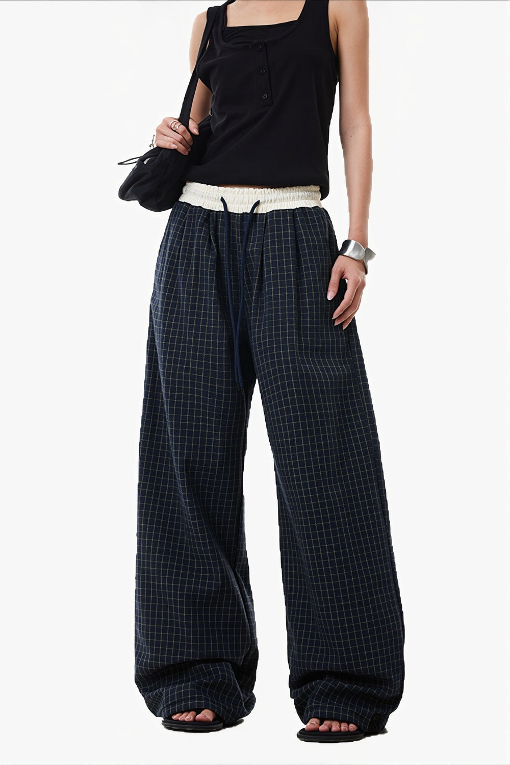 Hose mit weitem Bein und niedriger Taille