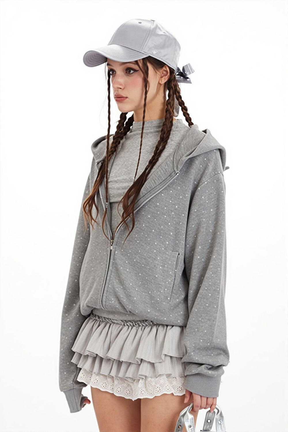 Hoodie mit kurzem Schnitt und Druck