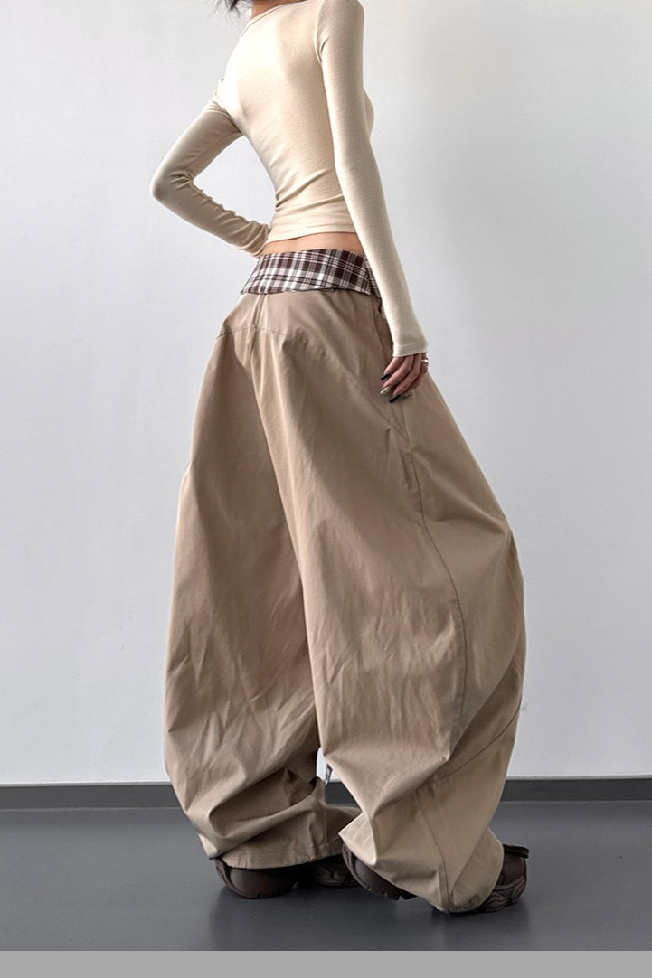 Hose mit weitem Bein in Schwarz