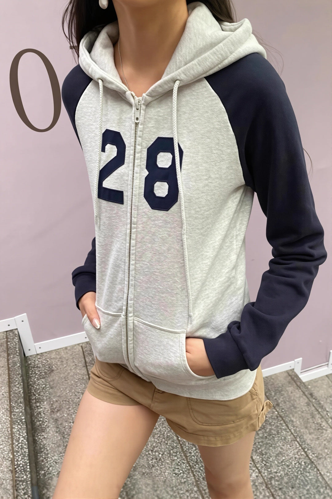 Hoodie mit Farbblockmuster