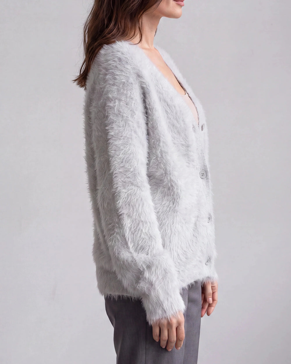 Weicher Strick-Cardigan mit Knopfleiste und lockerer, langer Passform