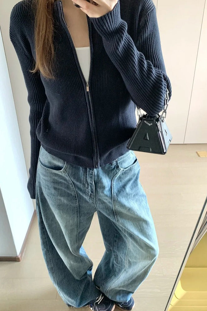 Jeans im Vintage-Stil in Vintage Blau