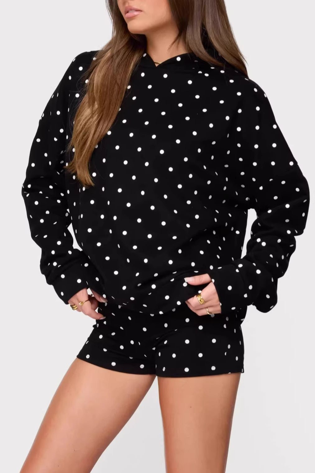 Hoodie mit Punktemuster