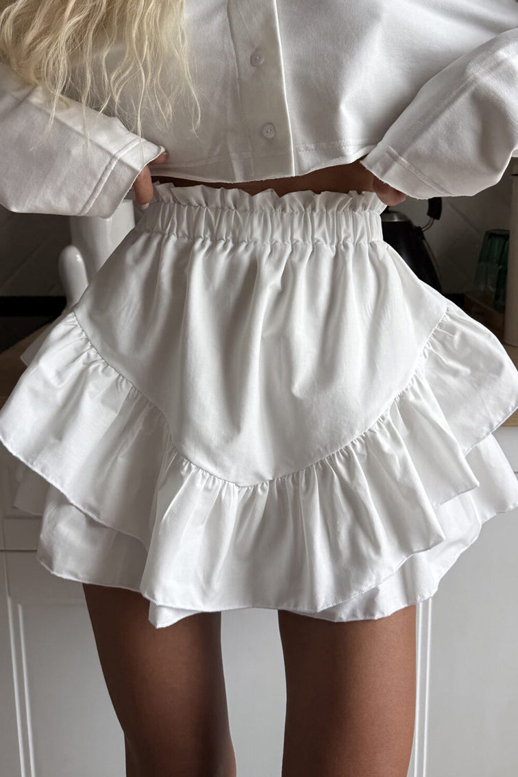 Rock mit hoher Taille und Rüschen
