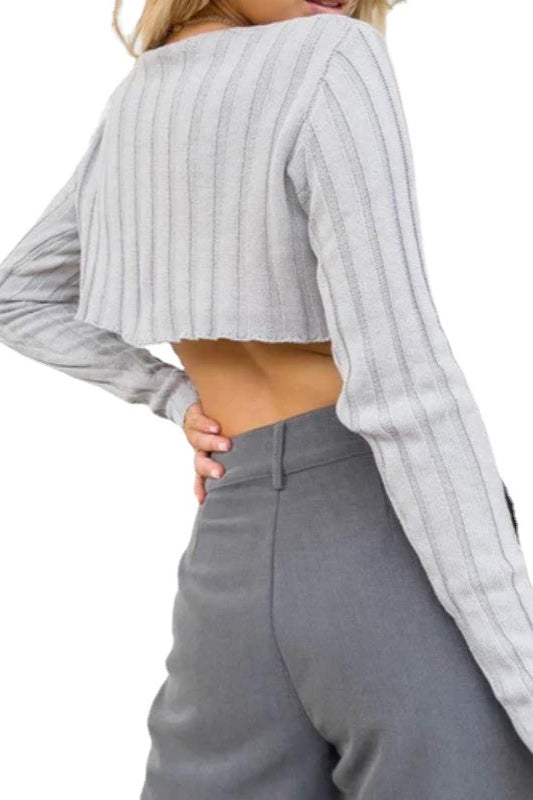 Pullover mit kurzem Schnitt und Strickstruktur