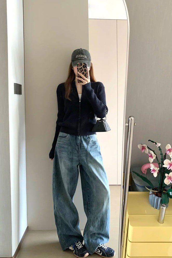 Jeans im Vintage-Stil in Vintage Blau