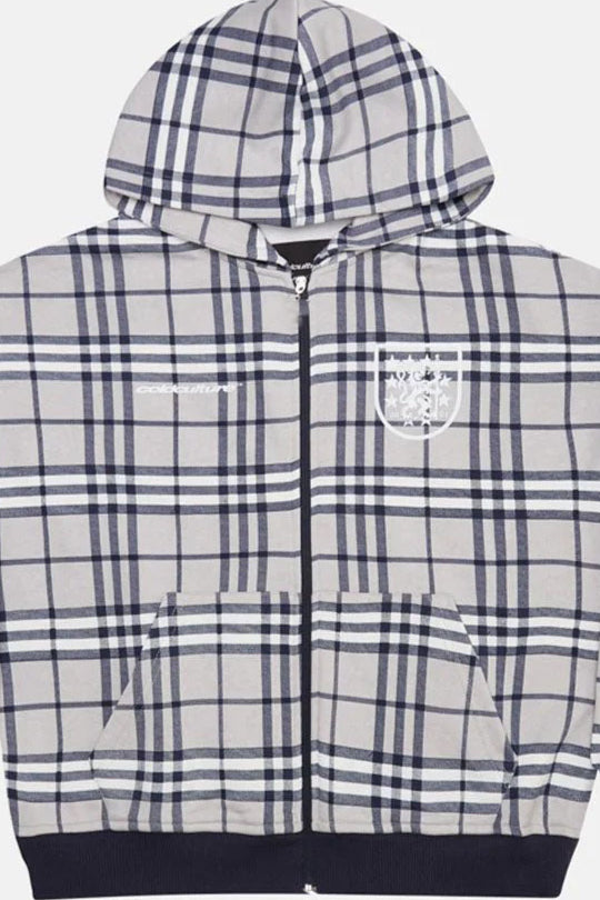 Hoodie mit Reißverschluss und Karomuster
