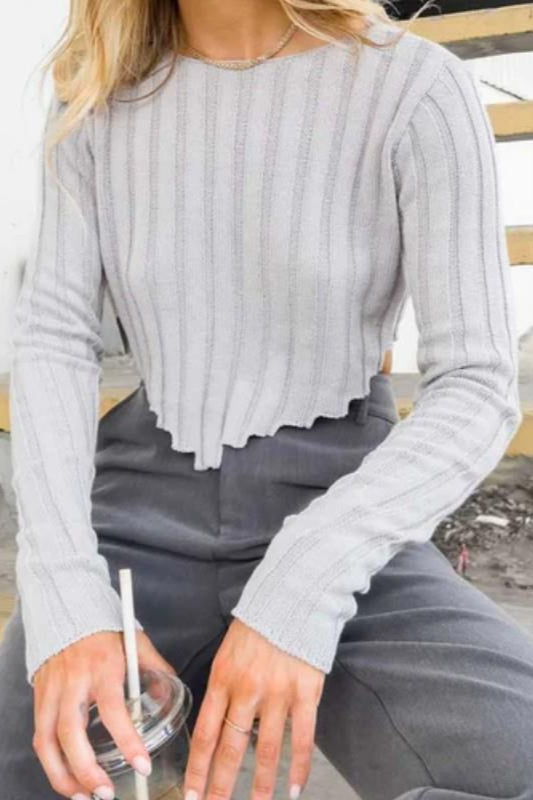 Pullover mit kurzem Schnitt und Strickstruktur