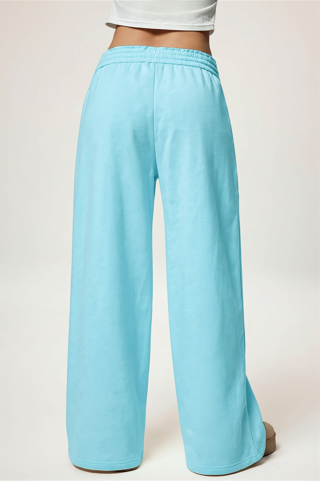 Hose mit weitem Bein und Bindedetail in Himmelblau