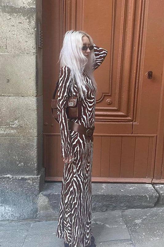 Figurbetontes Maxikleid mit Rundhalsausschnitt und Blumenmuster