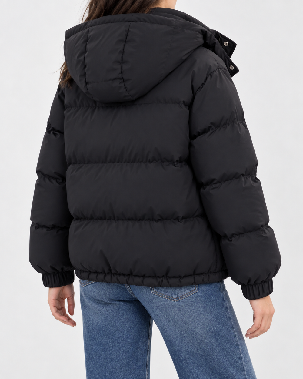 Wattierte Oversize-Steppjacke mit Cargotaschen und Kapuze