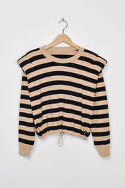 Beige mit schwarzen Streifen
