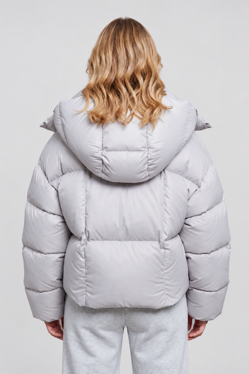 Oversize-Steppjacke mit wattierter Kapuze