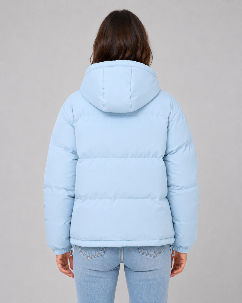 Gesteppte Steppjacke mit Kapuze und Tunnelzug am Saum