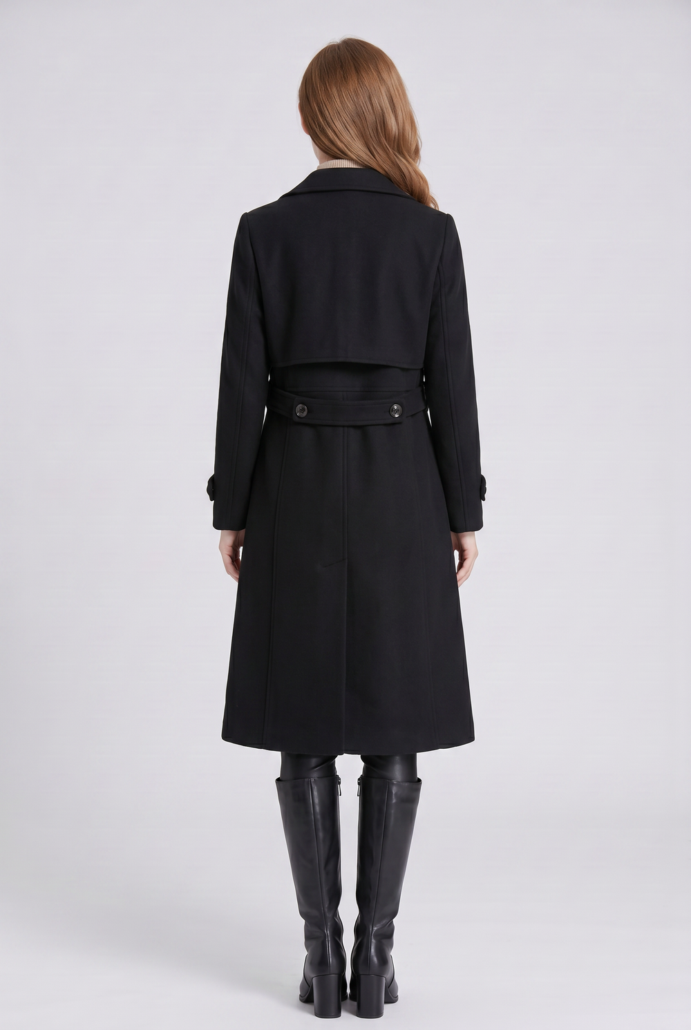 Langer Trenchcoat mit zweireihiger Knopfleiste