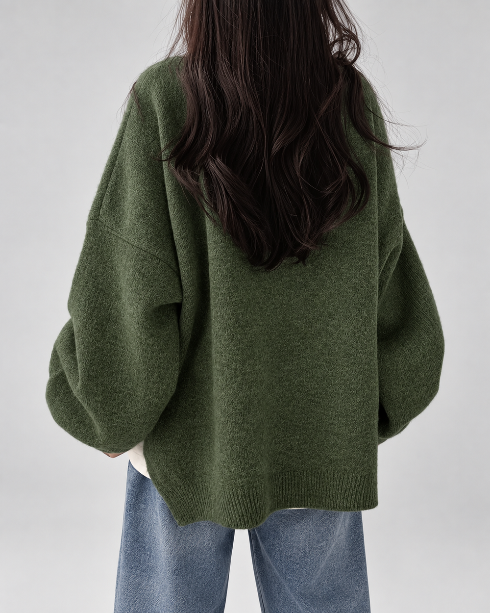 Oversize-Pullover aus weichem Strick mit Rundhalsausschnitt