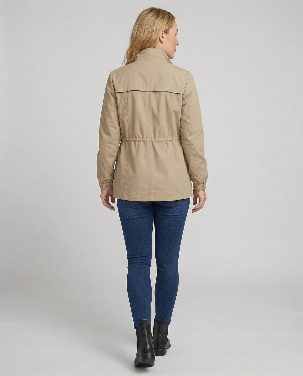 Utility-Jacke mit Tunnelzug in der Taille und Pattentaschen